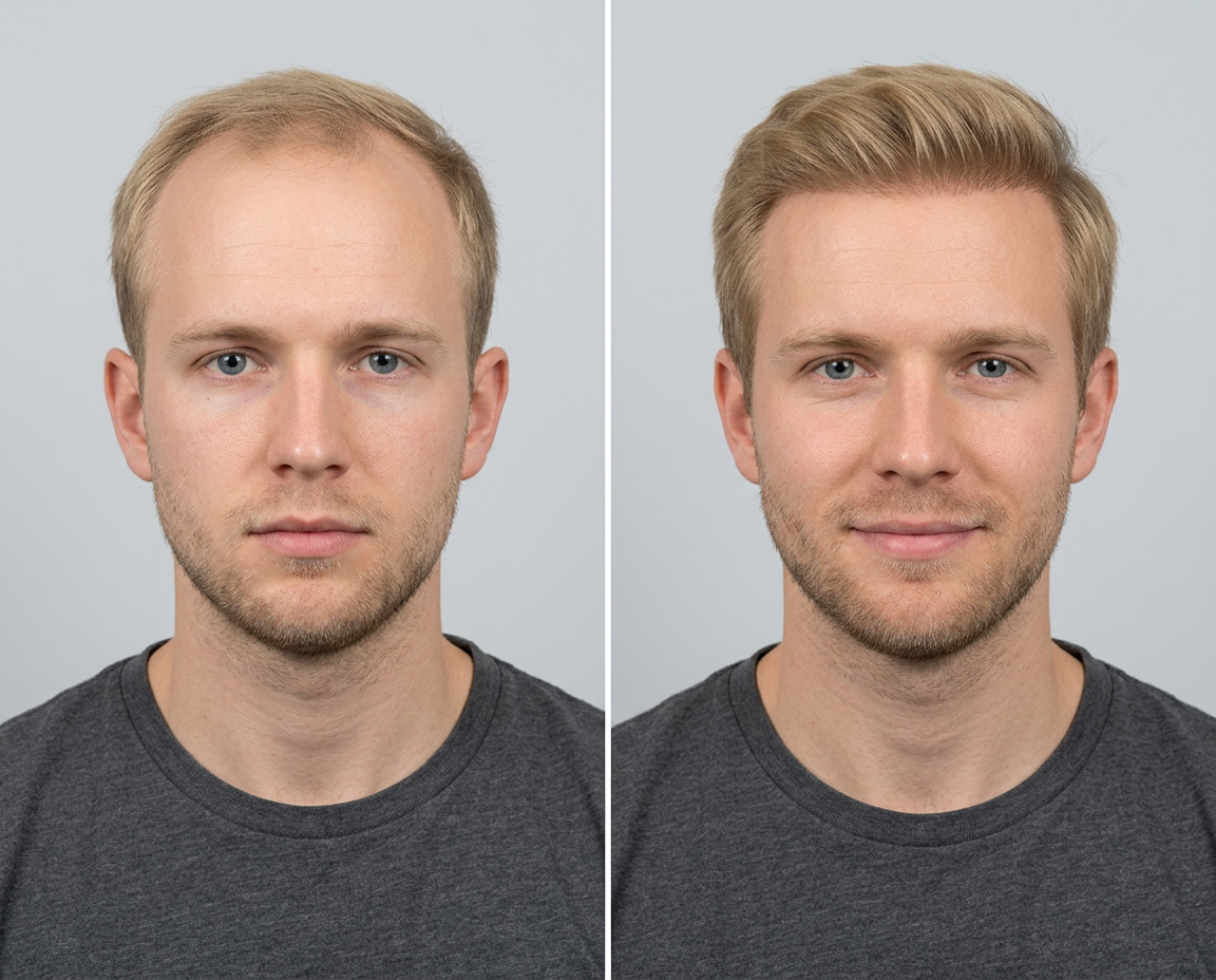 Before and after hair transplant result 3