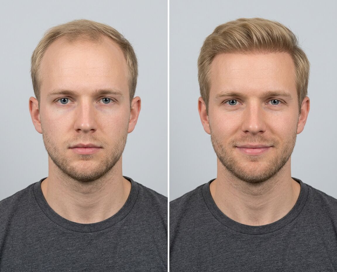 Before and after hair transplant result 3