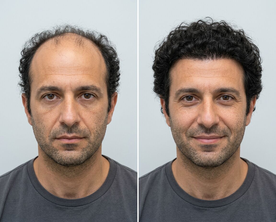 Before and after hair transplant result 4
